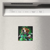 Hond Beagle rijdt fiets St. Patrick's Day Magneet (Insitu (Vaatwasser))