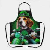 Hond Beagle rijdt op fiets St. Patrick's Day Schort (Voorkant)
