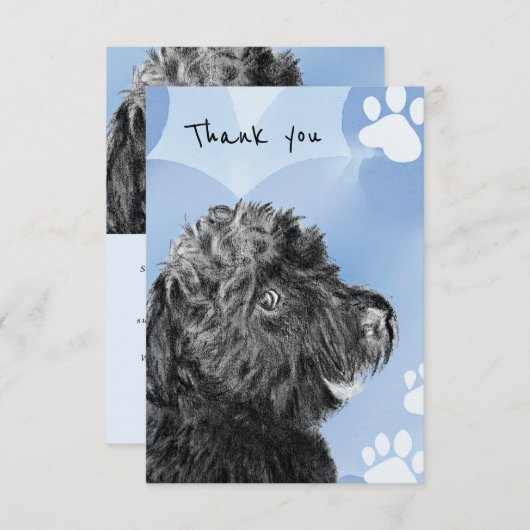 Hond Bedankkaart Aangepaste Verjaardagsfeestgelege (Voorkant / Achterkant)