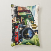 Hond begroet stoomtrein accent kussen (Voorkant(Verticaal))