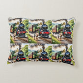 Hond begroet stoomtrein accent kussen (Achterkant)