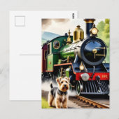 Hond begroet stoomtrein briefkaart (Voorkant / Achterkant)