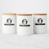 Hond behandelt geïllustreerde schattige botten met voedselcontainer etiket (Flessen)