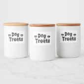 Hond behandelt poot print tekst voedselcontainer etiket (Flessen)