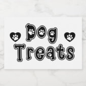 Hond behandelt poot print tekst voedselcontainer etiket (Enkel label)