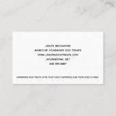 Hond behandelt voedselmaker visitekaartje (Achterkant)