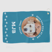 HOND Beste MAM Door Par Gepersonaliseerde Pet Foto Golfhanddoek (Horizontaal)