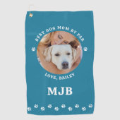HOND Beste MAM Door Par Gepersonaliseerde Pet Foto Golfhanddoek (Voorkant)