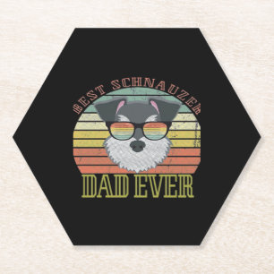 Hond Beste Schnauzer Papa Ooit Tshirt Vaders Kartonnen Onderzetters
