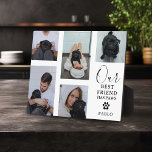 Hond Beste Vriend' Pet Photo Grid Keepsake Gift Fotoplaat<br><div class="desc">Creëer uw eigen pet dog fotoplaque met behulp van deze moderne afbeelding grid sjabloon. Upload eenvoudig uw eigen foto's en pas de tekst aan. Met de titel 'Our Best Friend has Paws', een schattig klein pawprint met een hartcentrum dat kan worden gewijzigd in elke kleur en uw huisdieren naam /...</div>