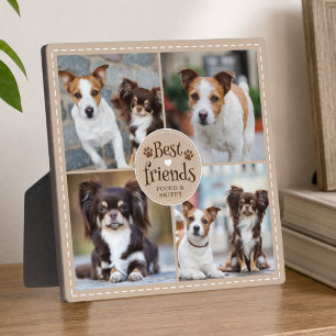 Hond BESTE VRIENDEN 4 foto's Pootafdrukken op maat Fotoplaat