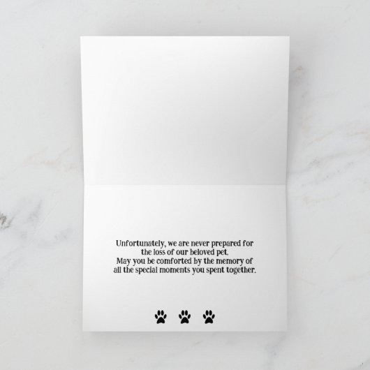 Hond Betuiging Van Medeleven Bij Verlies Van Huisd Kaart (Binnen)