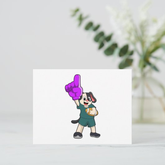 Hond bij American Football Briefkaart (Staand voorkant)