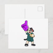 Hond bij American Football Briefkaart (Voorkant / Achterkant)