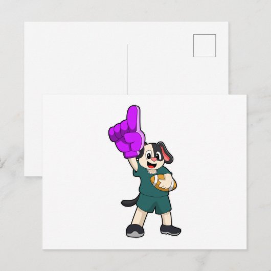 Hond bij American Football Briefkaart (Voorkant / Achterkant)