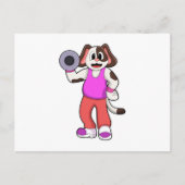 Hond bij bodybuilding met halters briefkaart (Voorkant)