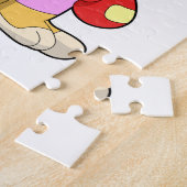 Hond bij boksen met boks handschoenen legpuzzel (Zijkant)