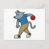 Hond bij Bowling met Bowling-bal Briefkaart (Voorkant)