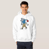 Hond bij Bowling met Bowling-bal Hoodie (Voorkant volledig)