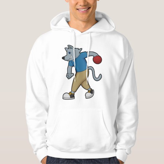 Hond bij Bowling met Bowling-bal Hoodie (Voorkant)