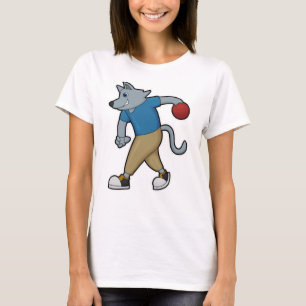Hond bij Bowling met Bowling-bal T-shirt