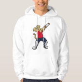 Hond bij Cricket met cricket bat Hoodie (Voorkant)