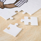 Hond bij Cricket met cricket bat Legpuzzel (Zijkant)