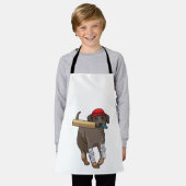 Hond bij Cricket met cricket bat Schort (Gedragen)