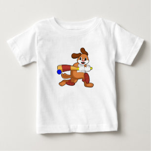 Hond bij cricket met cricketbat