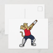 Hond bij Cricket met cricketbat Briefkaart (Voorkant / Achterkant)