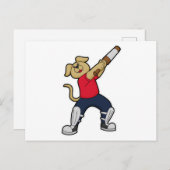 Hond bij Cricket met Cricketknuppel Briefkaart (Voorkant / Achterkant)
