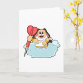 Hond bij Darts met Pijltje Kaart (Gele Bloem)