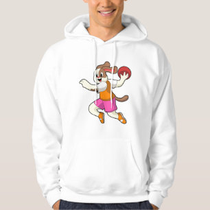 Hond bij Handbalspeler met handbal Hoodie