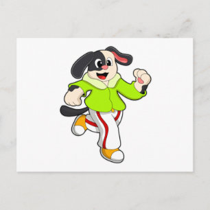 Hond bij hardlopen briefkaart