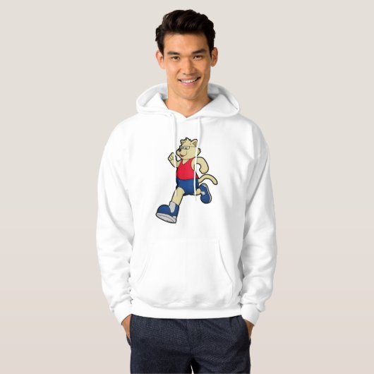 Hond bij het runnen met bril hoodie (Voorkant volledig)