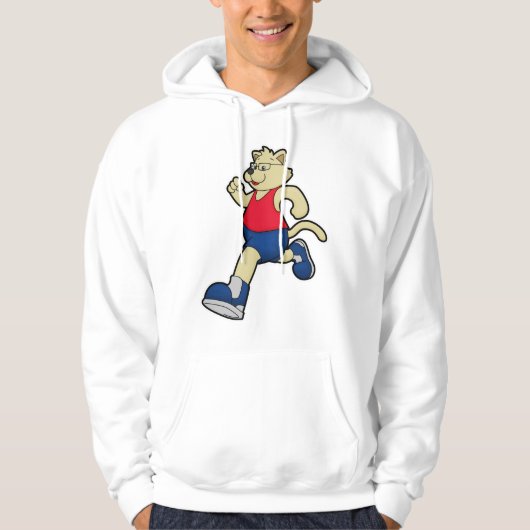 Hond bij het runnen met bril hoodie (Voorkant)