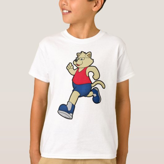 Hond bij het runnen met bril t-shirt (Voorkant)