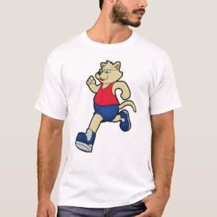 Hond bij het runnen met bril t-shirt