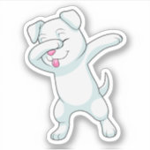Hond bij Hip Hop Dans Dab Sticker (Voorkant)