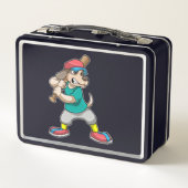 Hond bij honkbal met honkbalknuppel (Achterkant)