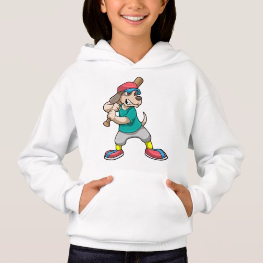 Hond bij honkbal met honkbalknuppel (Voorkant)