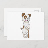 Hond bij honkbal met honkbalknuppel briefkaart (Voorkant / Achterkant)