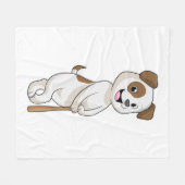 Hond bij honkbal met honkbalknuppel fleece deken (Voorkant (Horizontaal))