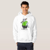 Hond bij honkbal met honkbalknuppel hoodie (Voorkant volledig)