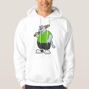 Hond bij honkbal met honkbalknuppel hoodie