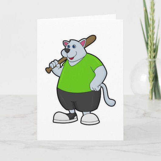 Hond bij honkbal met honkbalknuppel kaart (Voorkant)