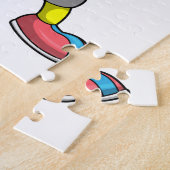 Hond bij honkbal met honkbalknuppel legpuzzel (Zijkant)