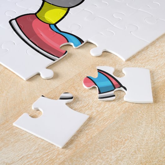 Hond bij honkbal met honkbalknuppel legpuzzel (Zijkant)