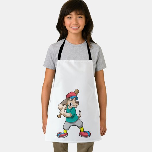 Hond bij honkbal met honkbalknuppel schort (Insitu)