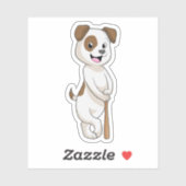 Hond bij honkbal met honkbalknuppel sticker (Vel)